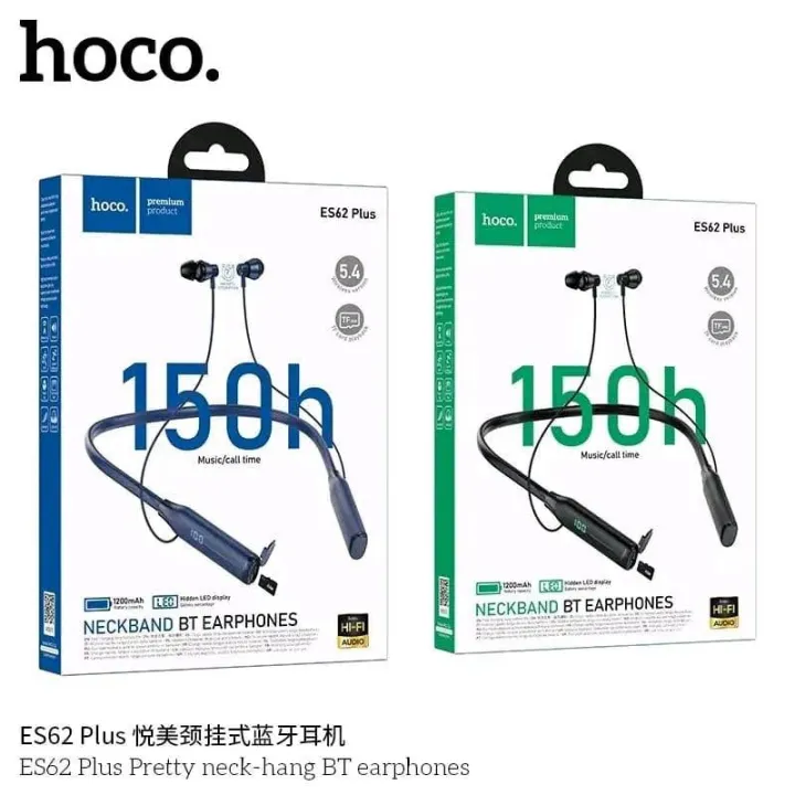 Hoco ES62 Plus 150hours Bluetooth Neckband Headsets Earphone LED Display Hi-Fi Audio Bluetooth 5.4